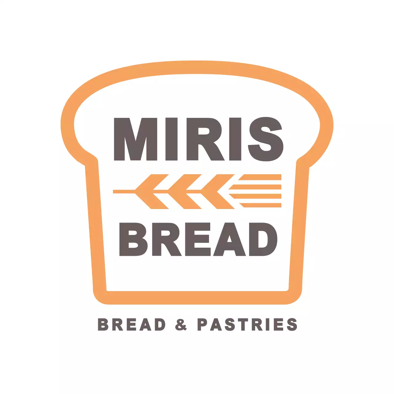 オレンジ シンプル パン ロゴ