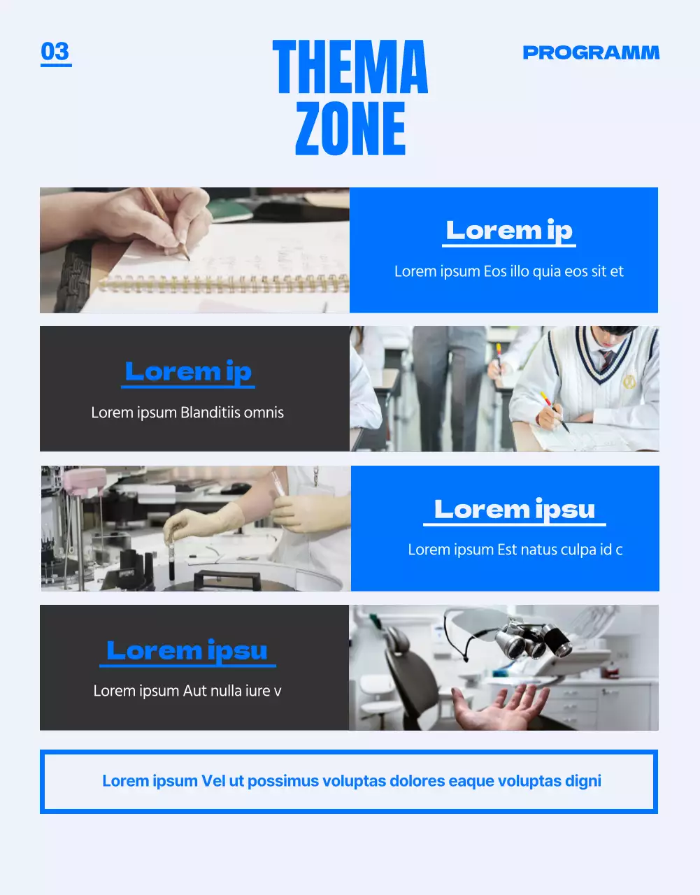 Eine blau gefärbte, trendige und junge Messe für Hochschulzulassungen (Detailseite)