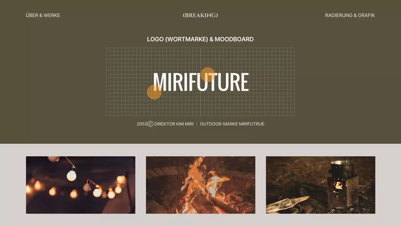 Graue und khakifarbene Linien und Formen Konzeptdesignmappe