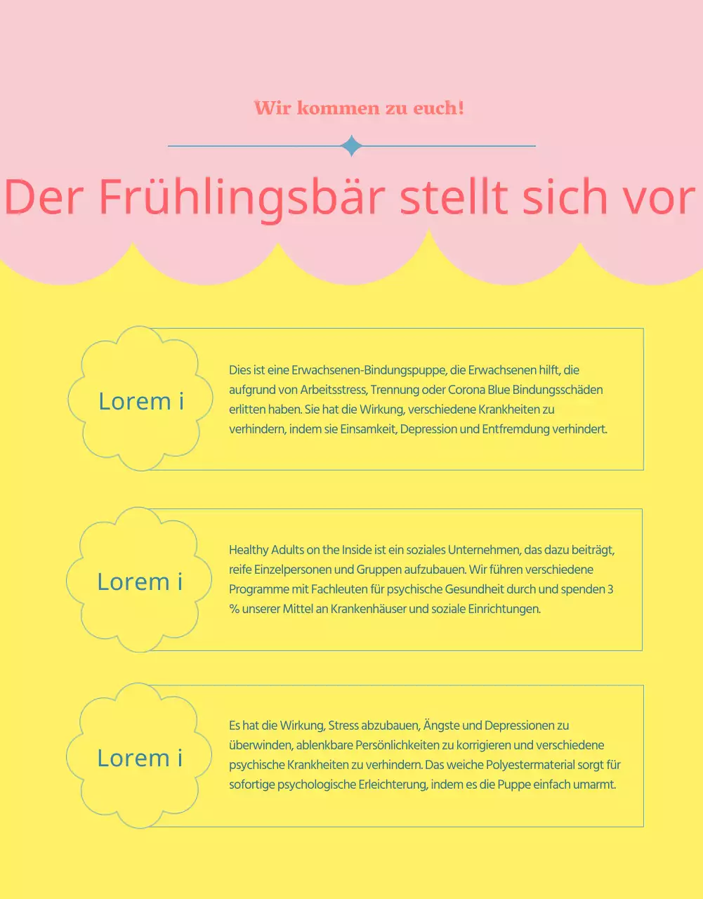 Ein Finanzierungsvorschlag für eine rosa und hellblaue Kuschelpuppe