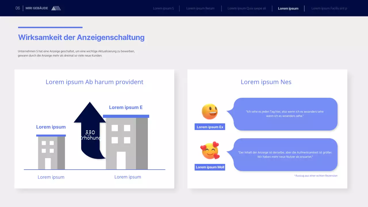 Ein sauberer, blauer Werbemittelvorschlag