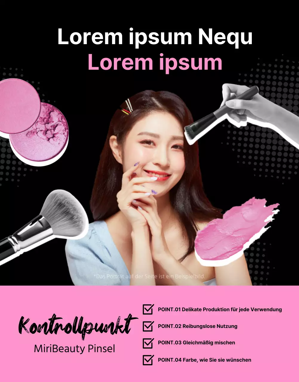 Förderung kitschiger Pinsel auf rosa Hintergrund