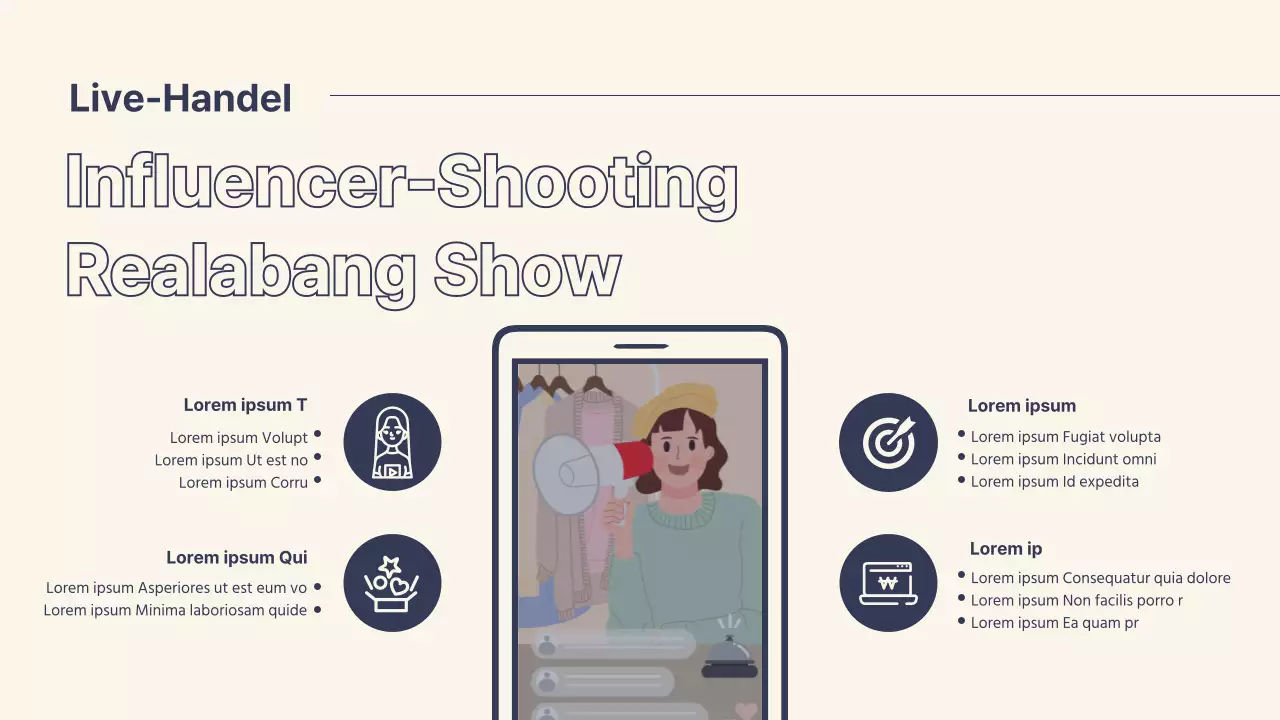 Black Friday Eventplaner für ein modernes Einkaufszentrum in Marineblau und Beige