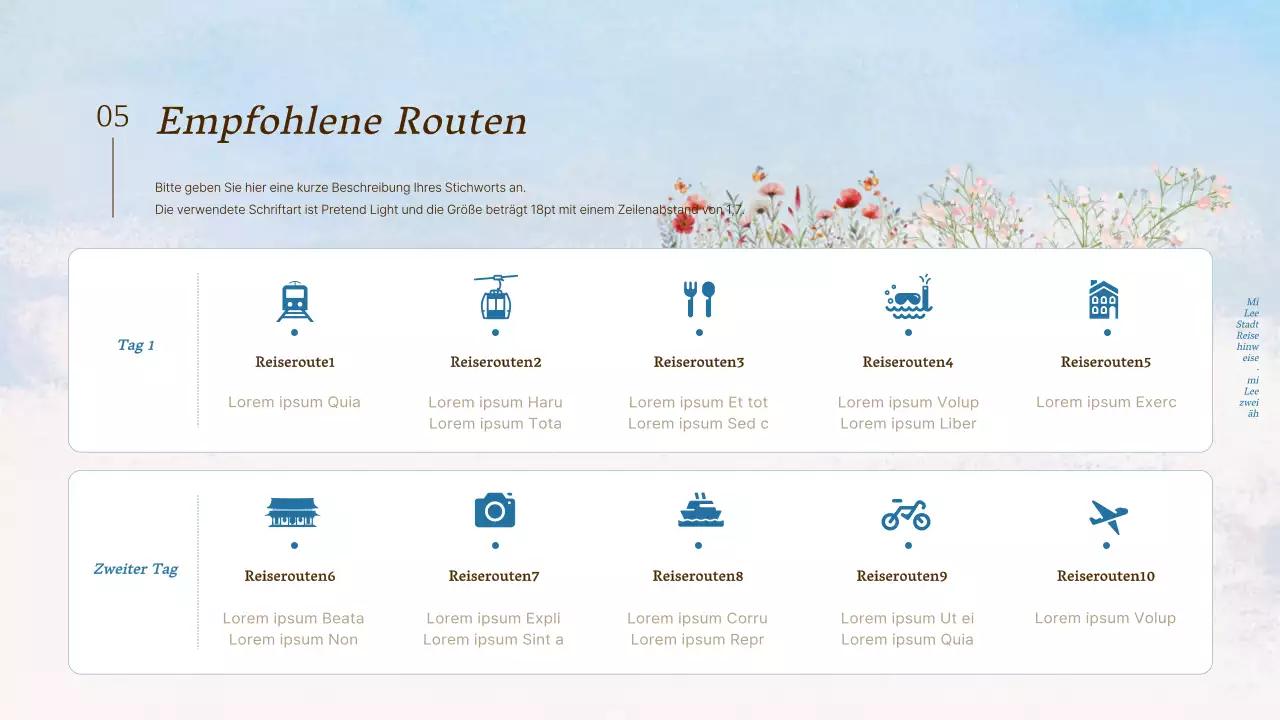 Förderung von hellblauen und weißen natürlichen Touristenattraktionen als Reiseführer