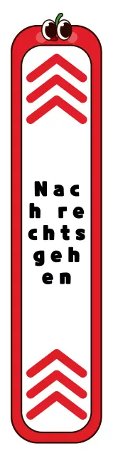 Niedliche rote und schwarze Apfel Zeichen Rahmen Stil Vorfahrt Anweisungen