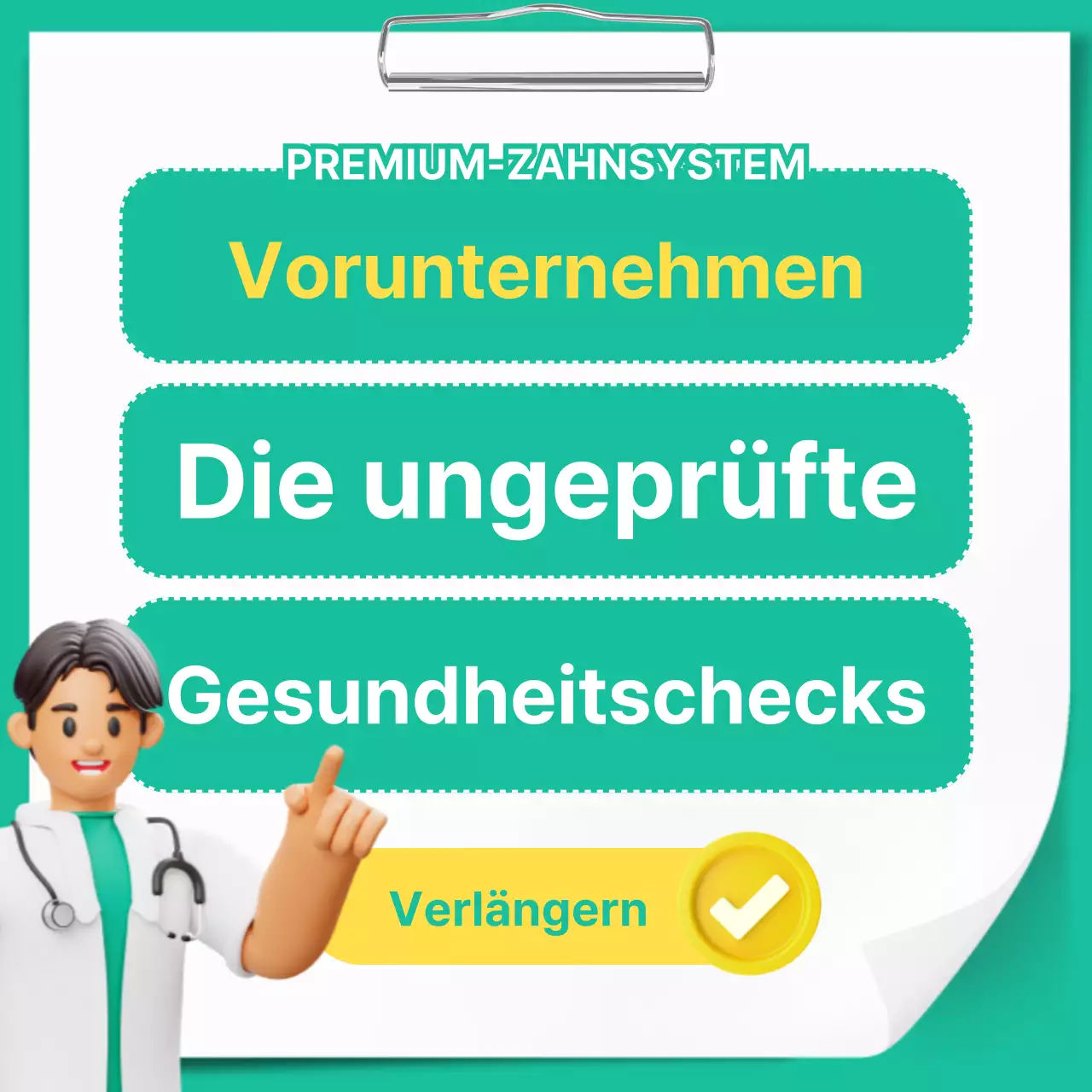 Minze und gelbe erweiterte GesundheitskarteNews