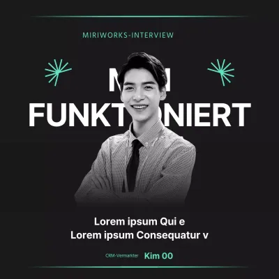 Werbung für ein einfaches Geschäftsinterview in Schwarz