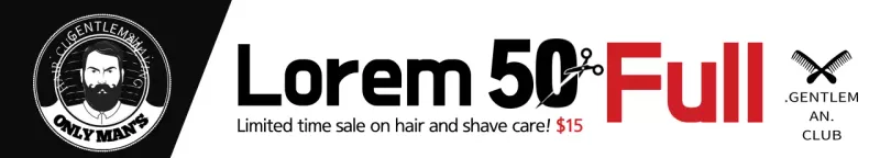 Banner promocional de cuidados pessoais modernos pretos