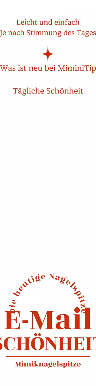 Werbung für die neuen Nagelspitzen eines Nagelstudios mit Text in Rot.