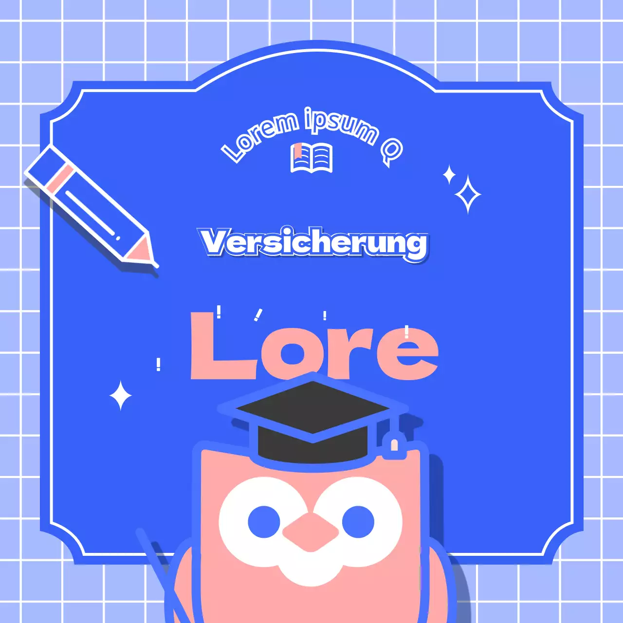 Versicherungstipps in einer niedlichen und vertrauenswürdigen kleinen Illustration in Gelb und Rosa