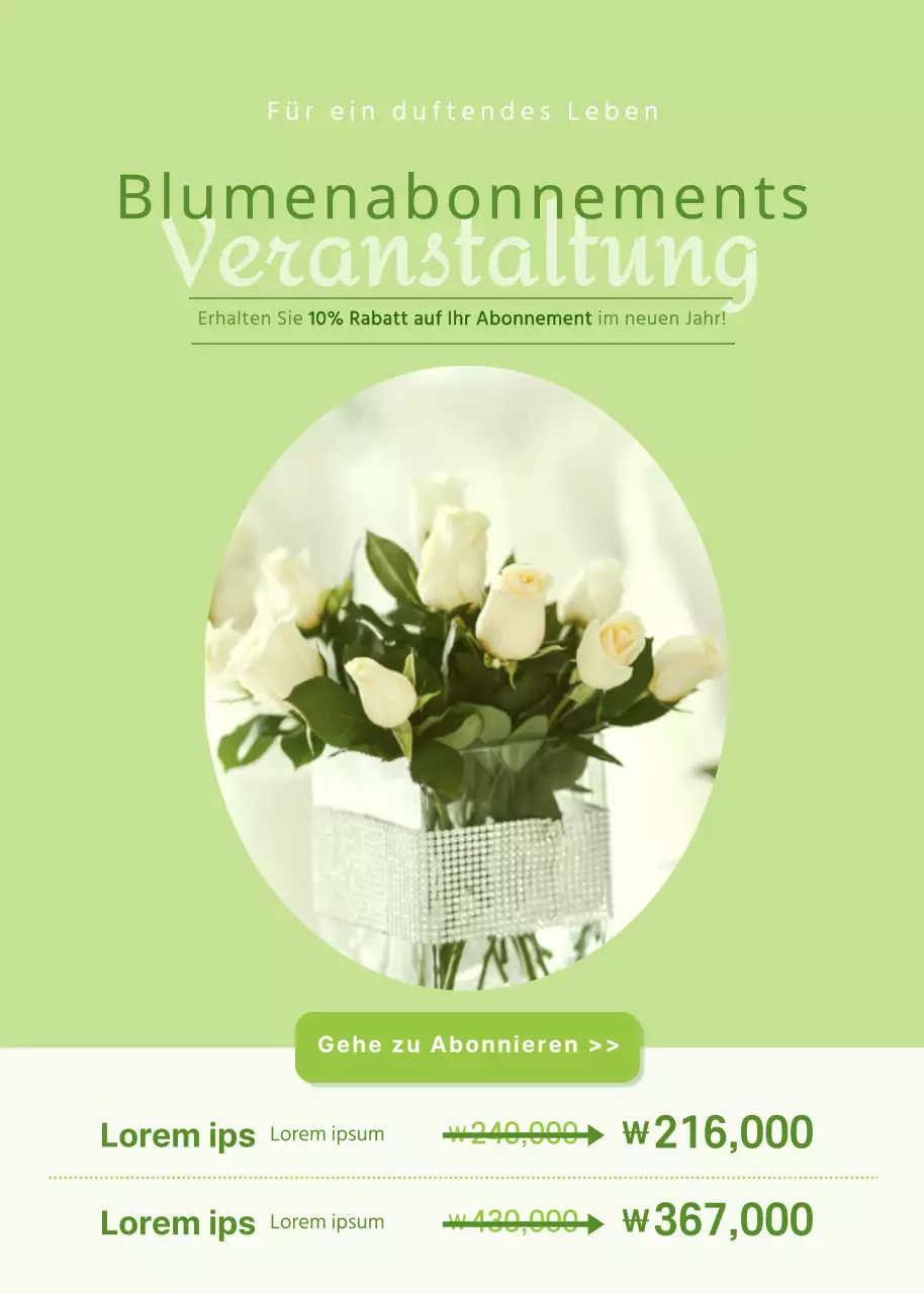 Limonengrüne Blume Abo Event Popup