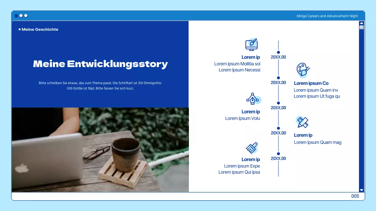 Universitätspräsentationen in einem blauen Browserthema