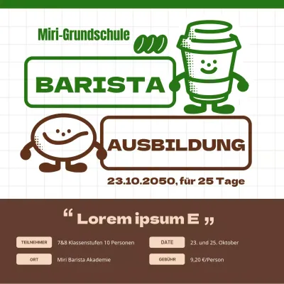 Brown and Green Coffee Cute Barista Karriereführer