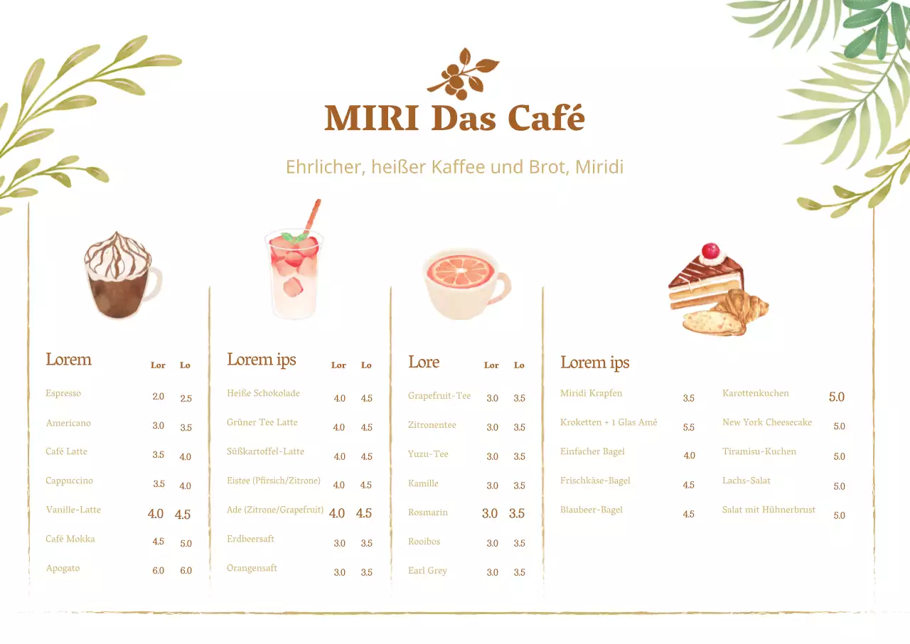 Weißer Hintergrund grün karierten Café Menü Illustration horizontale Plakat