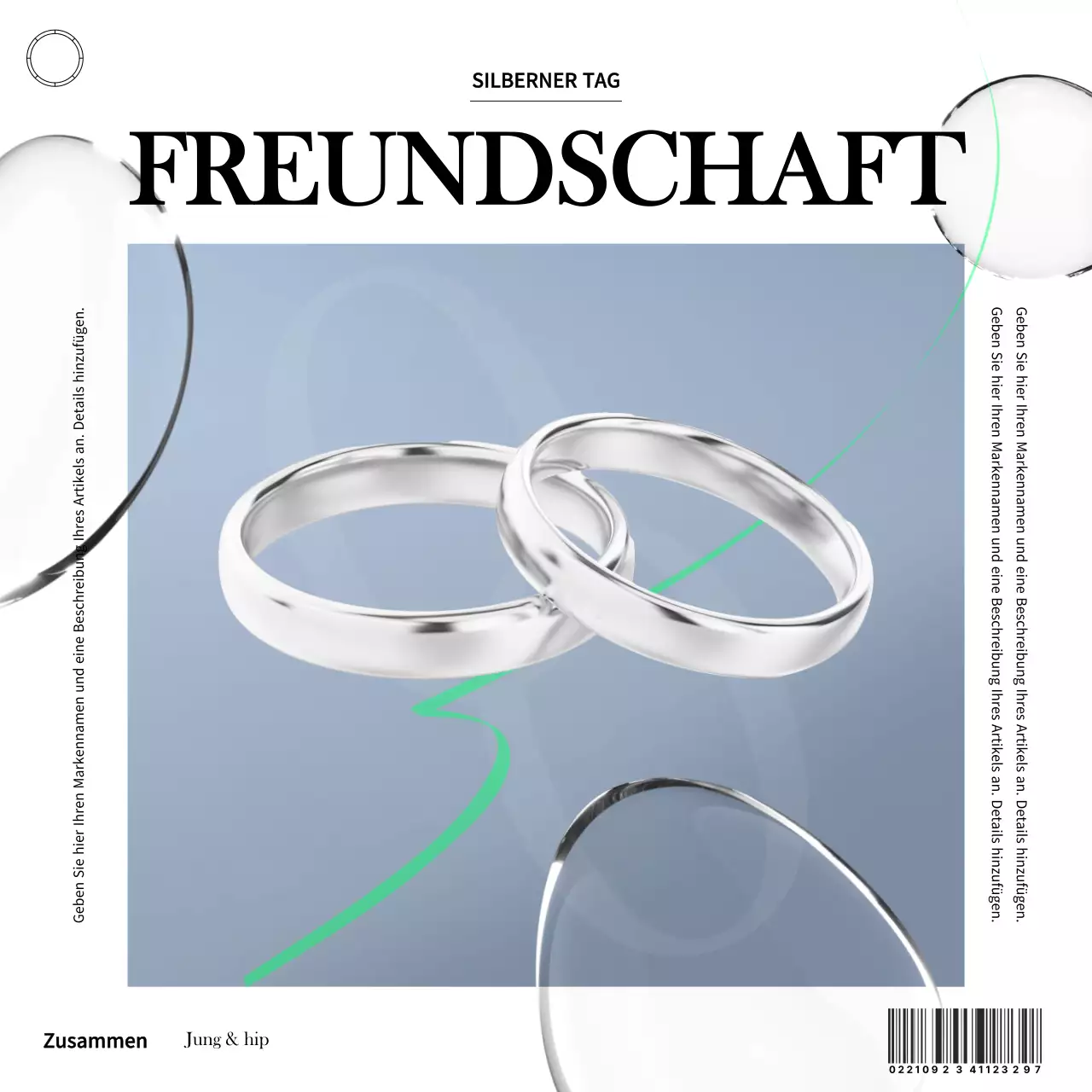 Werben Sie für einen hübschen Freundschaftsring in Weiß und Hellblau