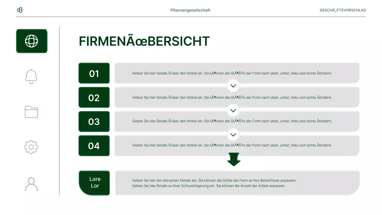 Business Business Vorschlag in weiß und grün natürlichen Blatt Konzept
