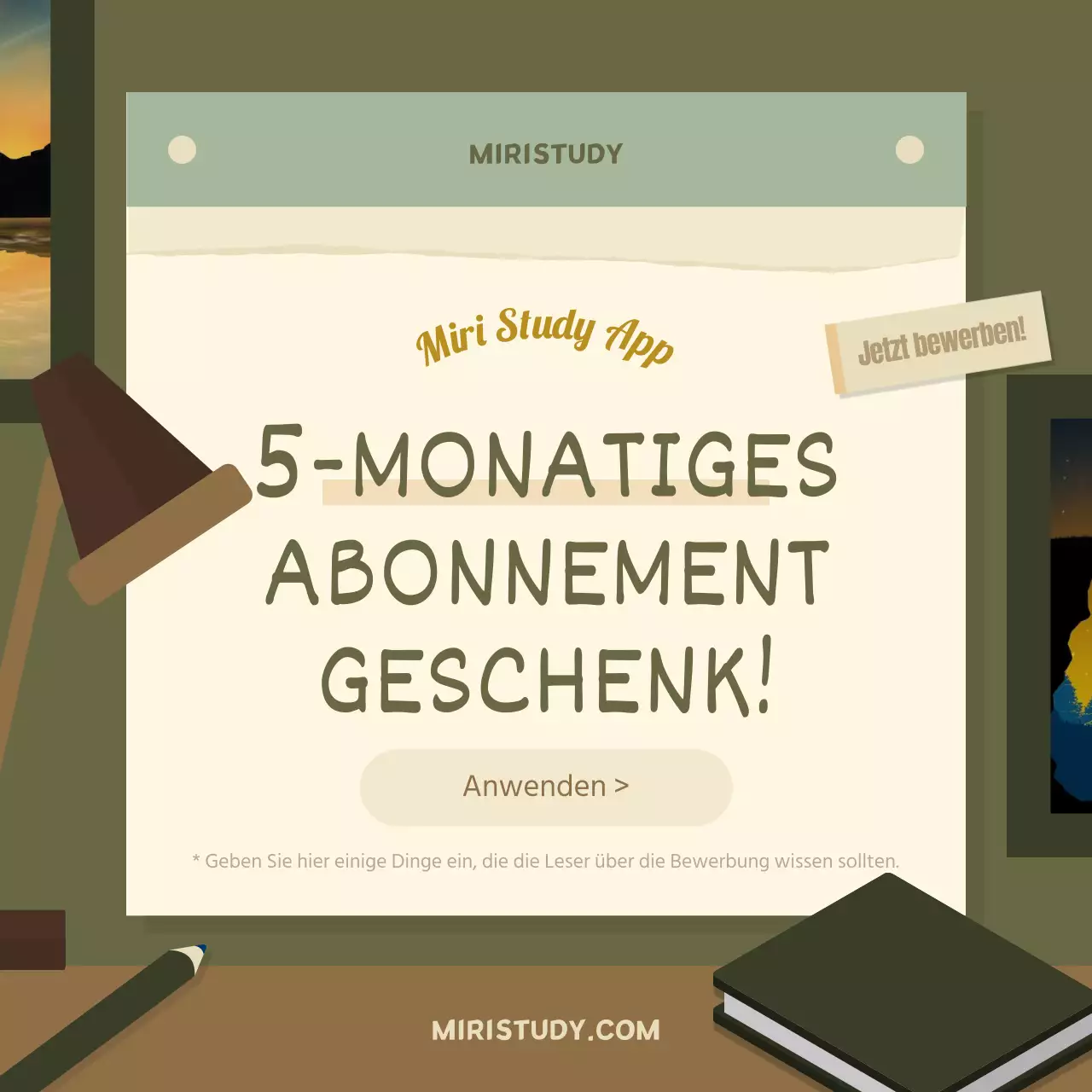 New Year's English Habits Challenge in Braun und Grün