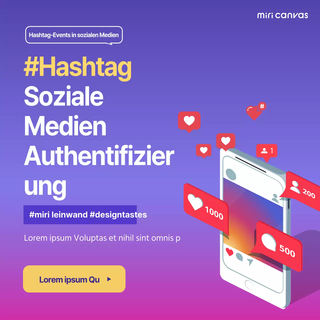 Ein klarer, lila-weißer Leitfaden für die Authentifizierung von Ereignissen in den sozialen Medien mit Hashtags