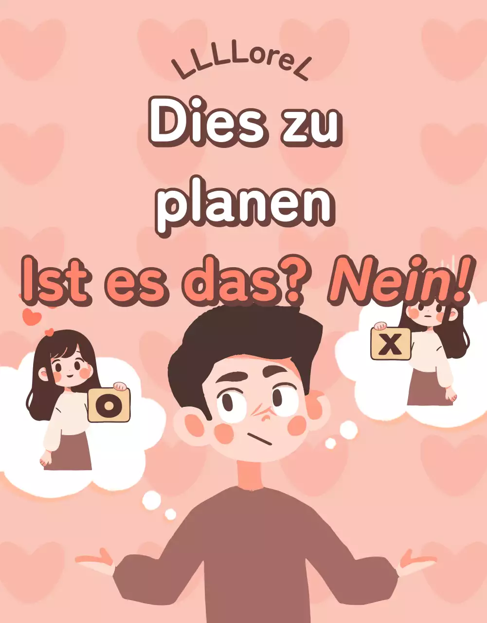 Ein einfacher Beitrag im Webcomic-Stil mit rosa Hintergrund