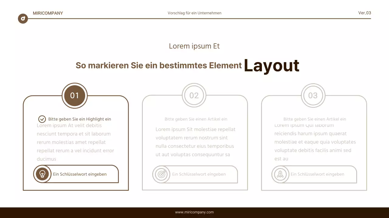 Einfacher Bericht mit brauner und weißer Textmarkierung