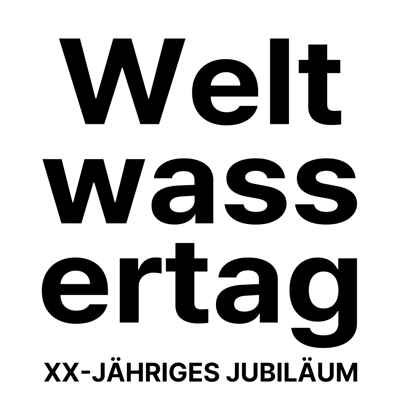 Souvenirs zum Tag des Wassers mit schwarzen Symbolen