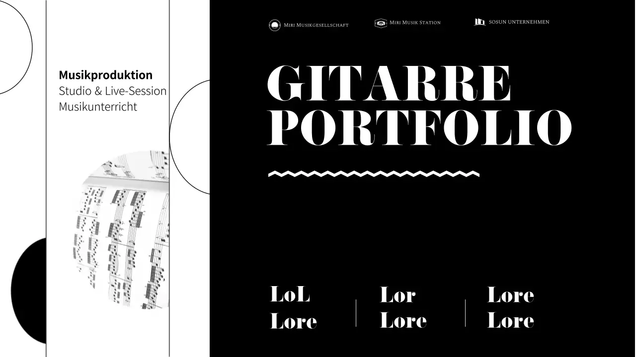 Eine einfache Gitarristenmappe in Schwarz