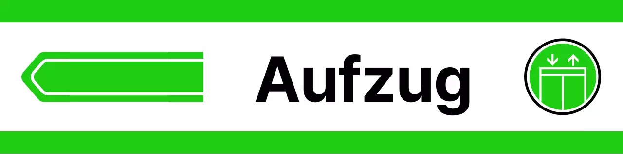 Zur Standortbestimmung mit einfachen gelben und grünen Piktogrammen