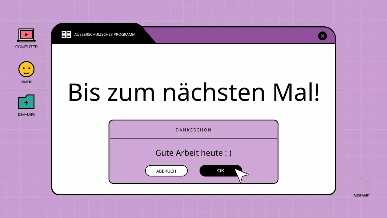 Computergrafik-Unterricht in bunten Browser-Frames