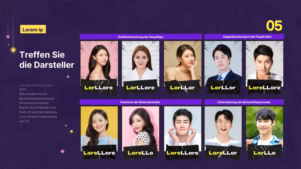 Kreativer musikalischer Vorschlag mit lila Hintergrund und Sternverzierungen