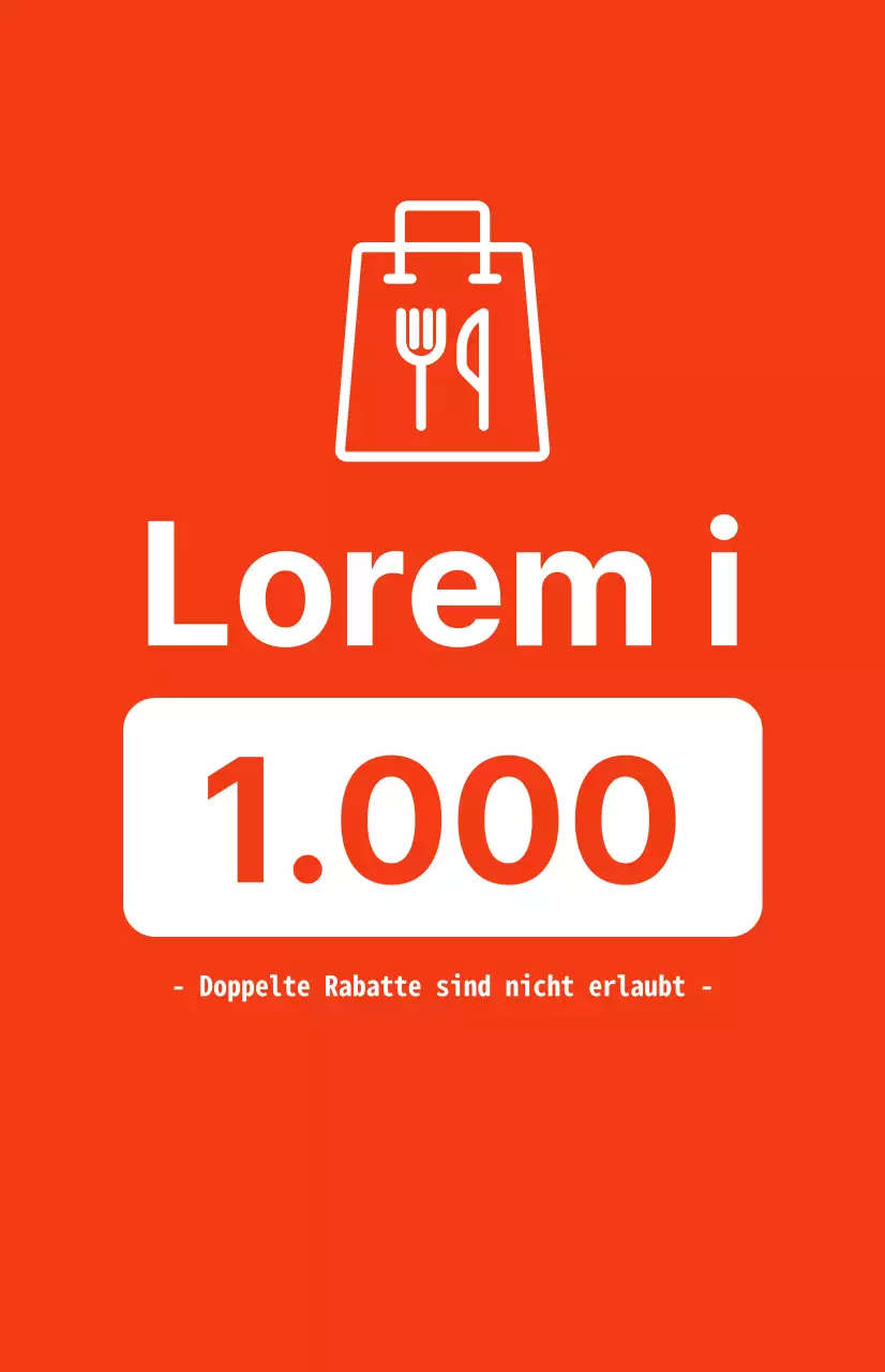 Werbung für Verpackungsrabatte mit kontrastierendem weißen Text auf rotem Hintergrund