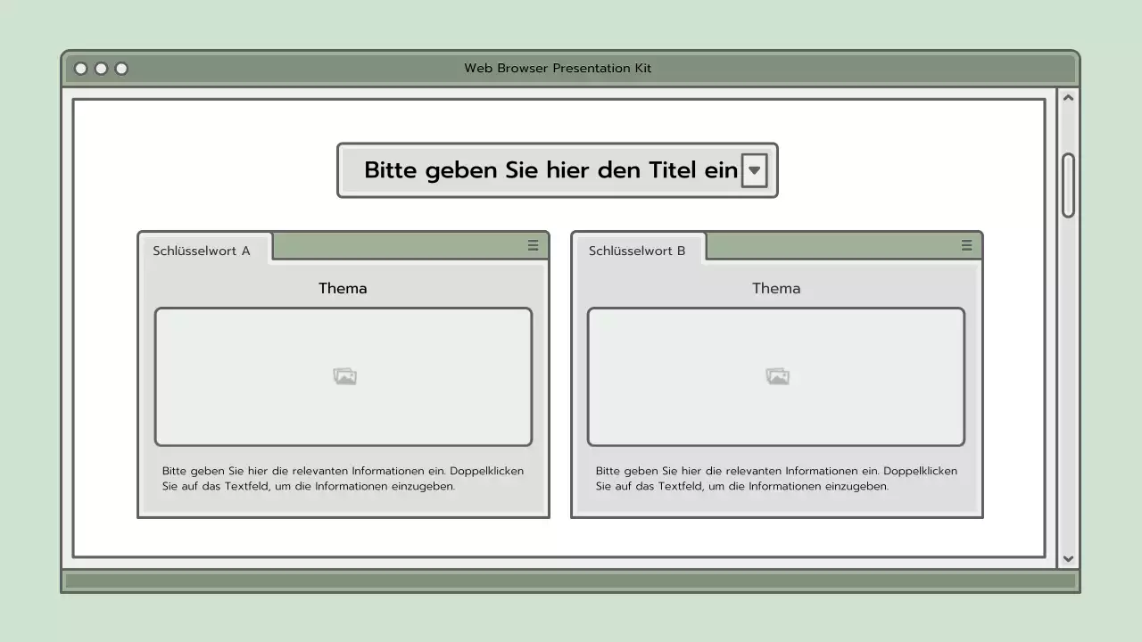 Präsentationsmappe mit einem hellblauen Browserkonzept