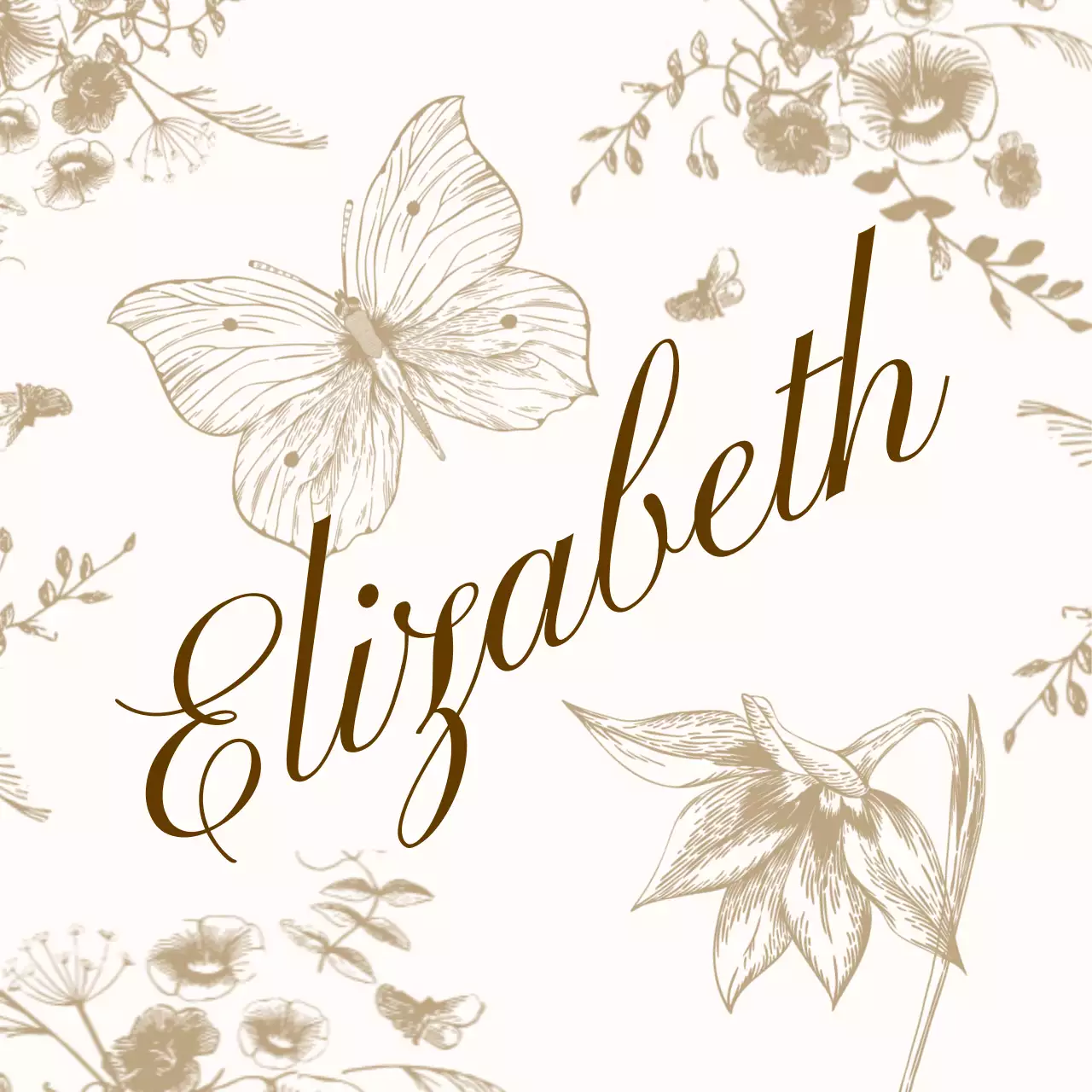 アイボリー 手書き 花 名刺 ロゴ