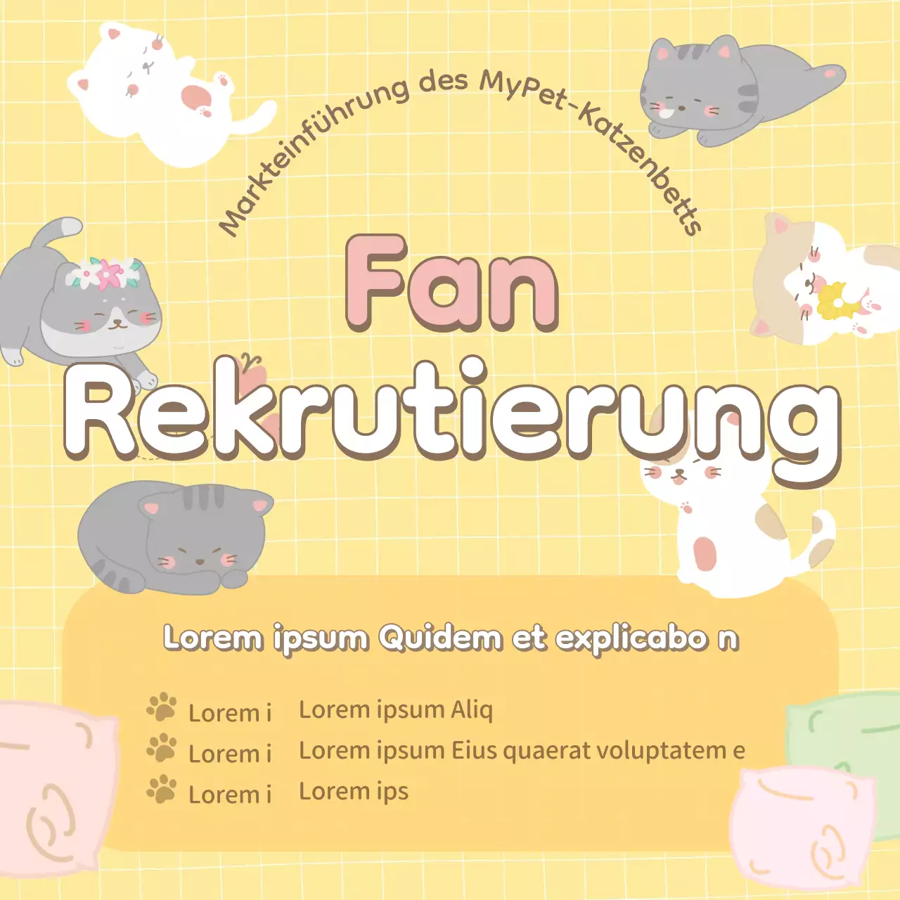 Werben Sie für Ihre Veranstaltung, um Unterstützer für Yellow the Cat zu gewinnen