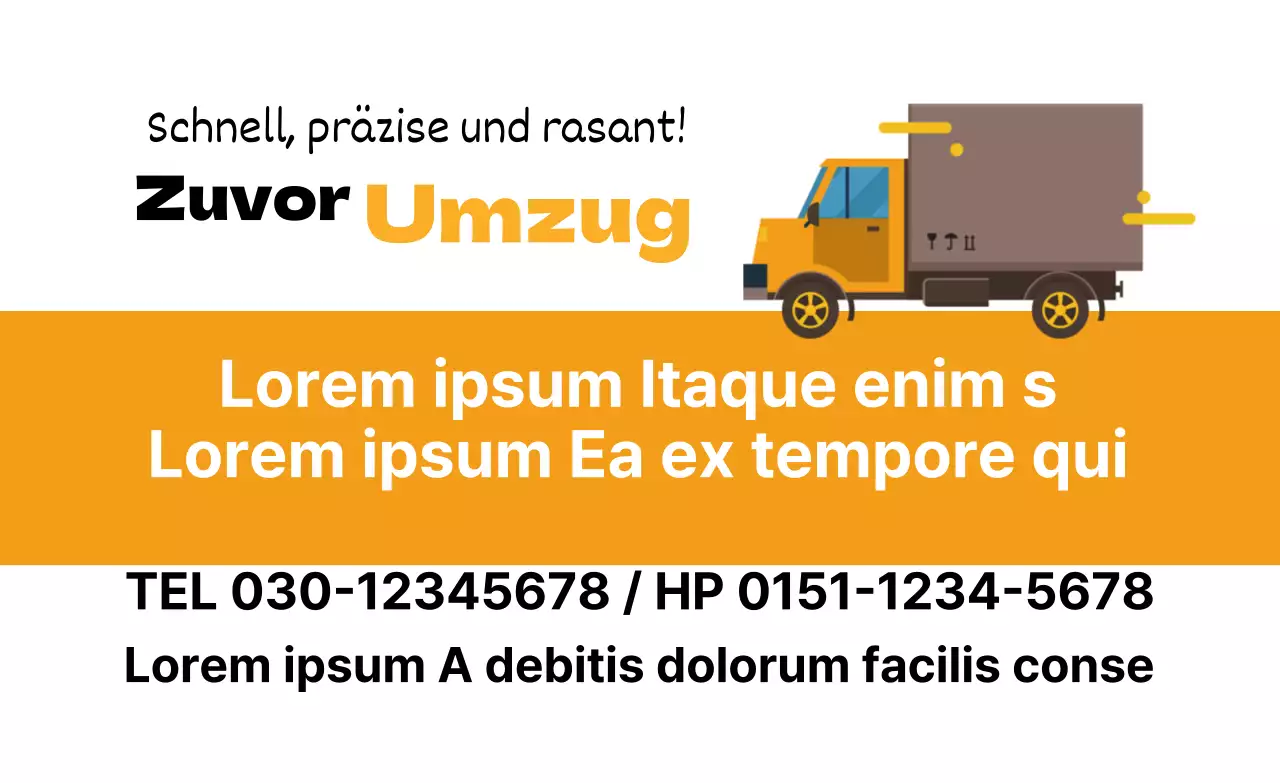 Visitenkarten für Umzugsunternehmen
