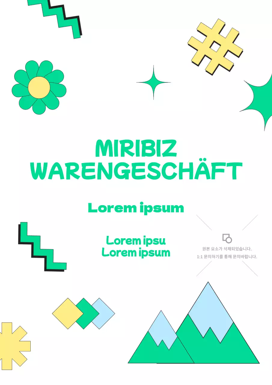 Warenladen-Innenaufkleber mit frischen grünen Illustrationen