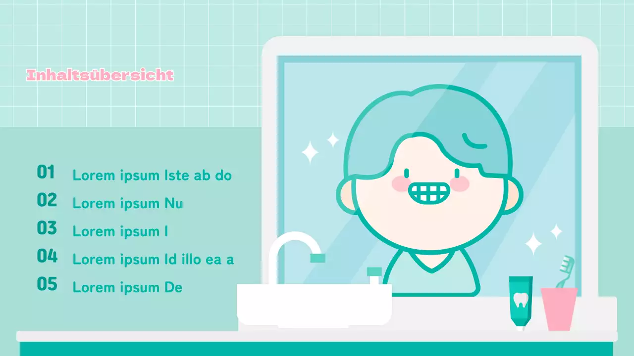 Mint Niedliches Kind IllustrationZahnärztliche Gesundheitserziehung