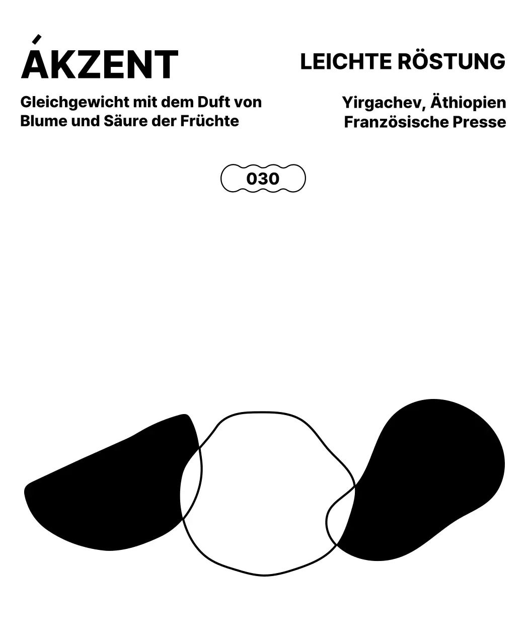 Schlichtes Design mit schwarzen Formen als Akzente