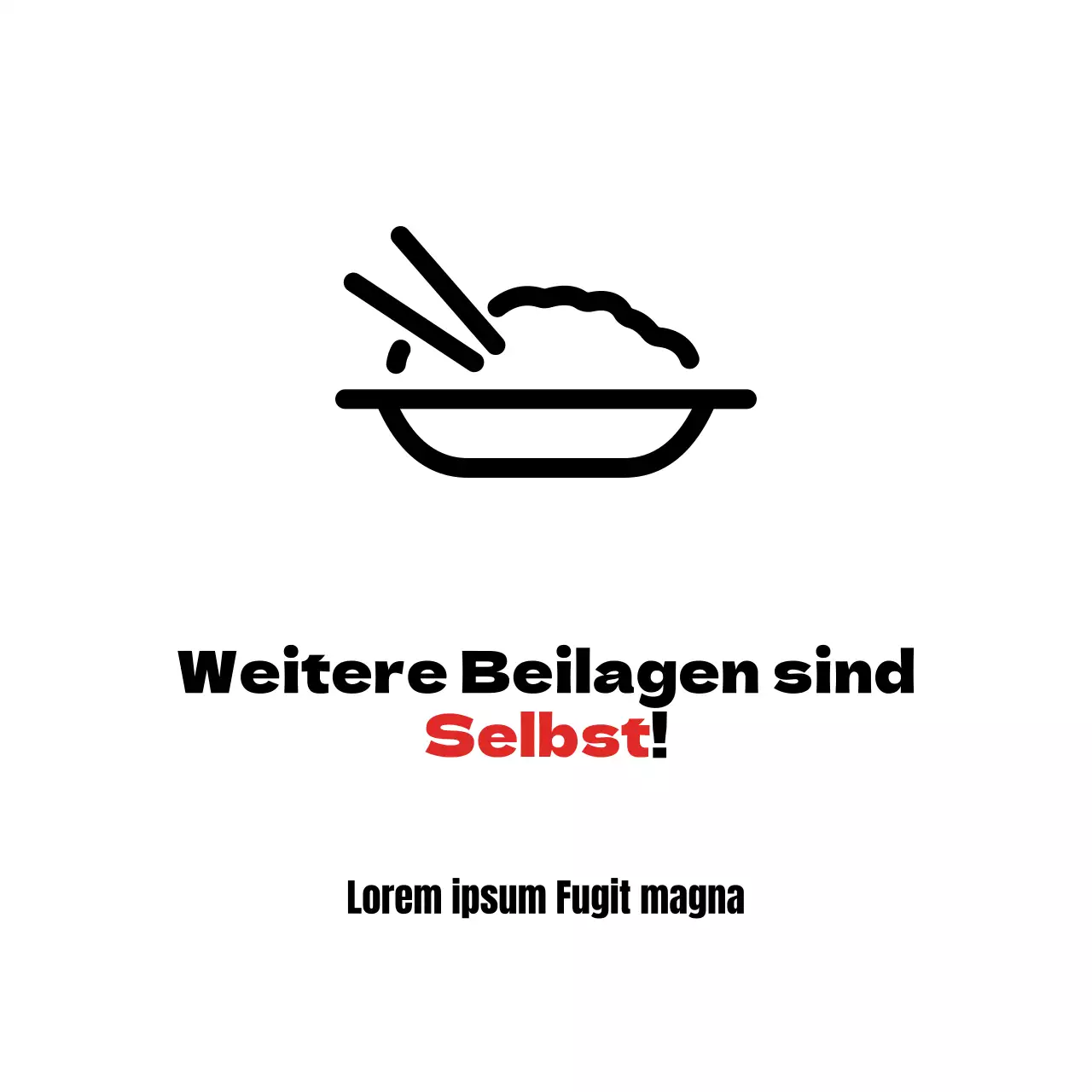Anleitung zum Selbstbeschriften von Beilagen in schlichtem Rot und Schwarz