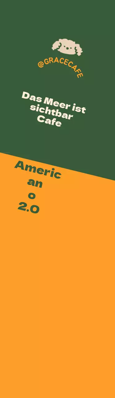 Eine hübsche grüne und orangefarbene Café-Logo-Stil Menü Führer und Förderung.