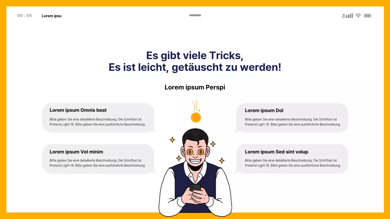 Theme zur Aufklärung über Finanzbetrug mit mobiler Vorlage