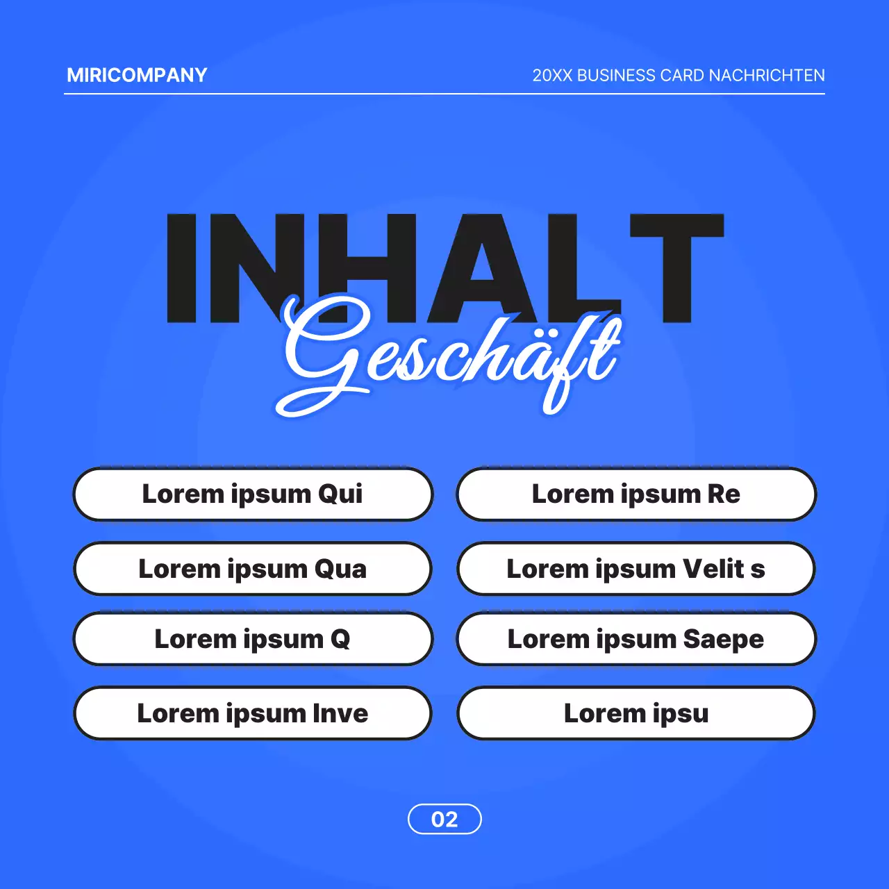 Minimalistisches Geschäftsangebot mit blauem Hintergrund