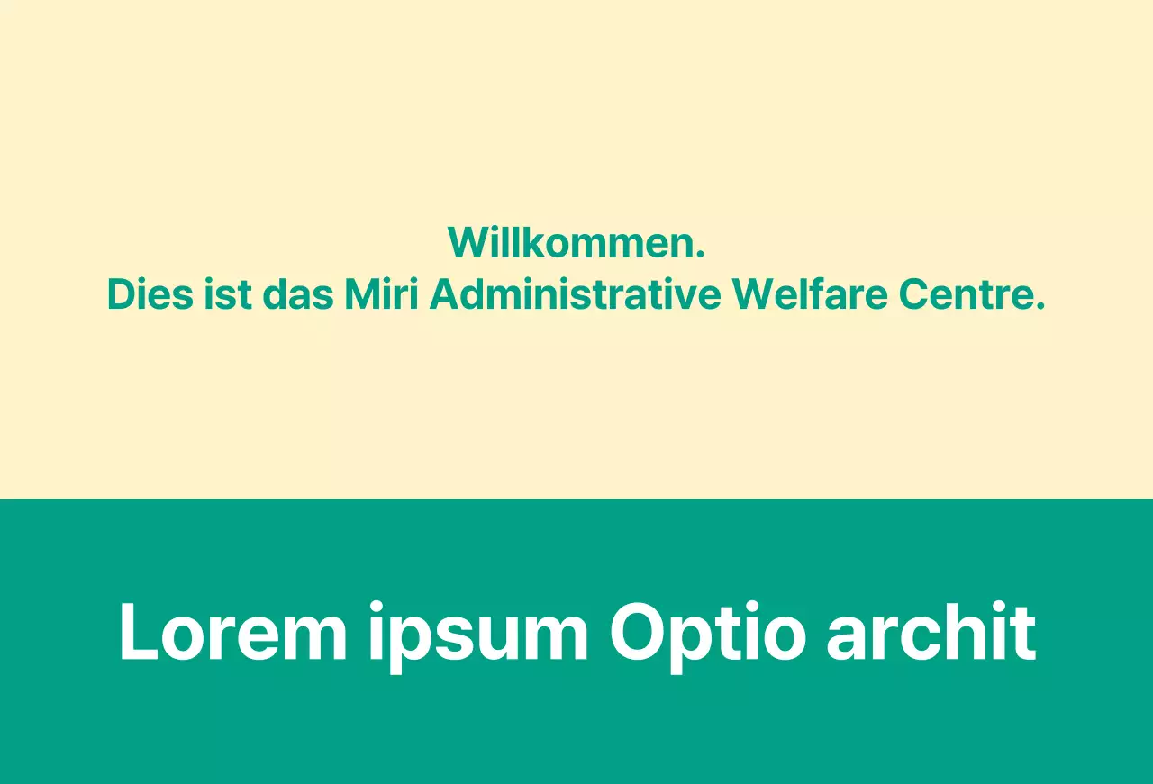 Eine öffentliche Bekanntmachung in Form eines Willkommensbriefs mit einem Willkommensschild.