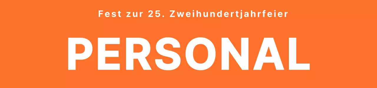 T-Shirt für das Personal von Highschool-Festivals in einem sauberen, orange-weißen Logo-Stil