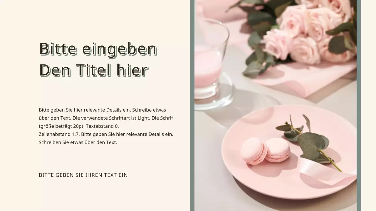 Vintage-Präsentation in Khaki und Creme