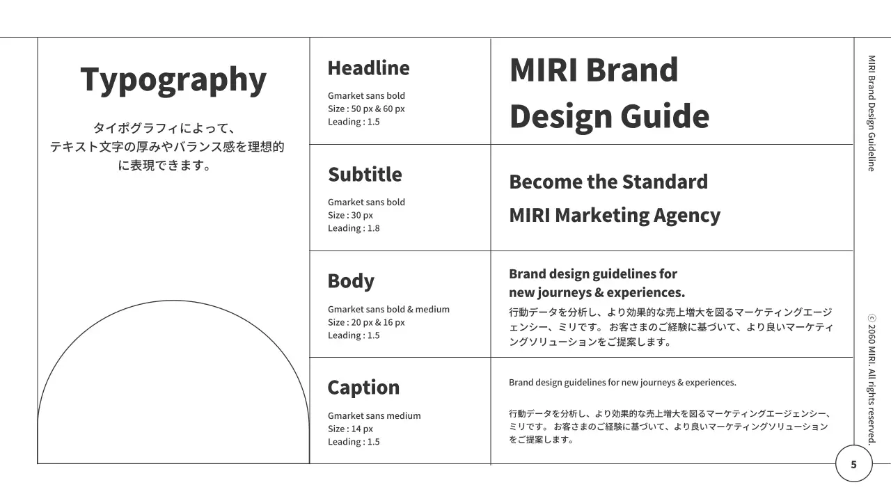 白黒 シンプル ブランド ガイドライン プレゼンテーション