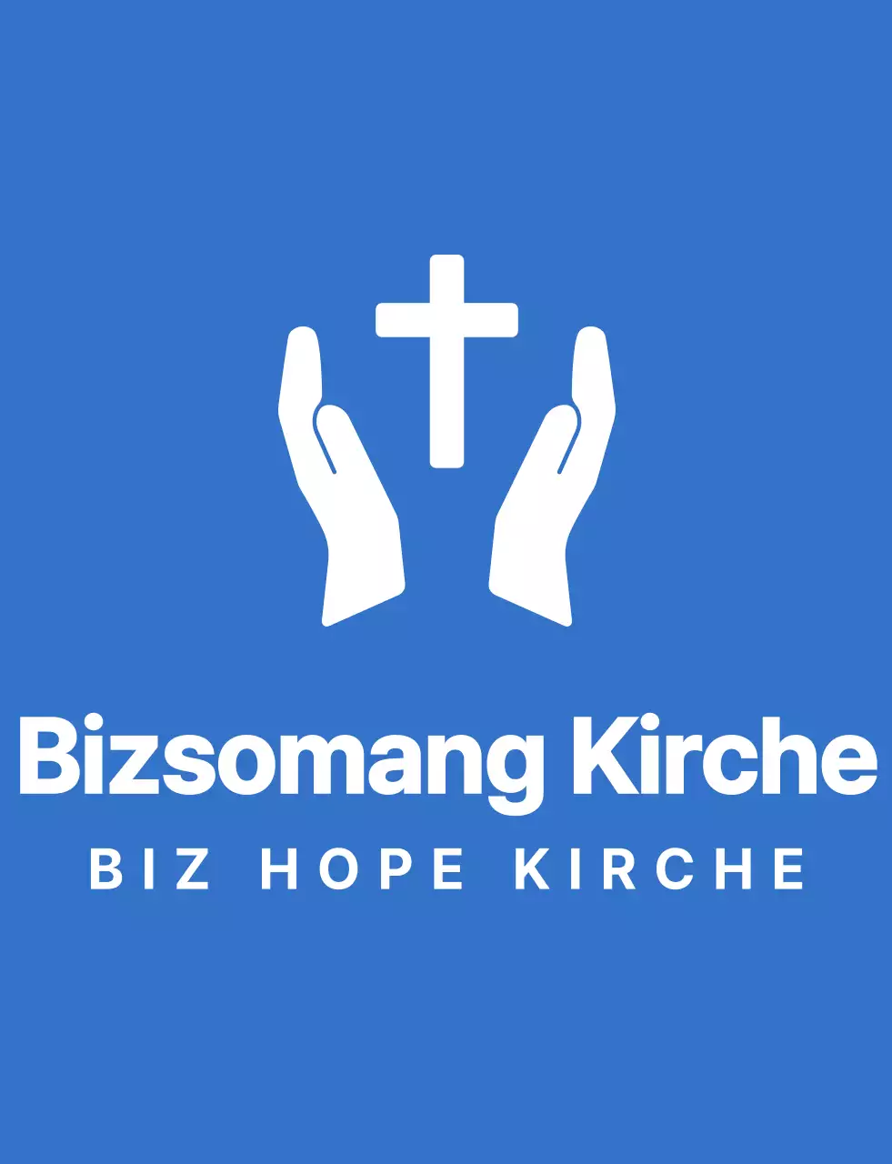 Einfache, saubere Symbol Logo Stil Kirche Winter Retreat Team T-Shirt in blau und weiß