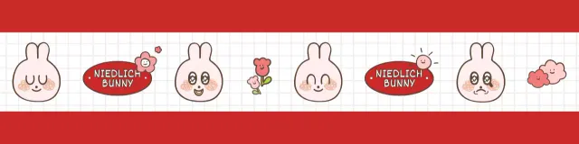 Rotes und weißes Häschen Illustration Muster in einem kuscheligen und niedlichen Stil