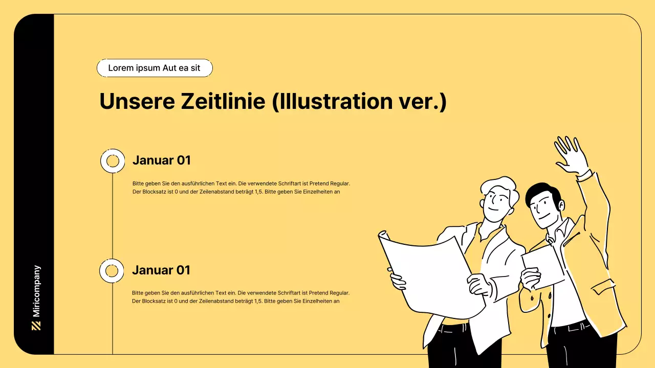 Business-Illustration mit einfachen Linien und gelber Farbe