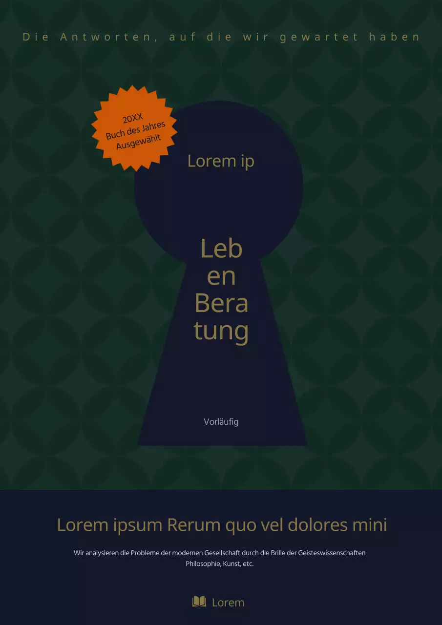 Grünes marineblaues geisteswissenschaftliches Buchcover