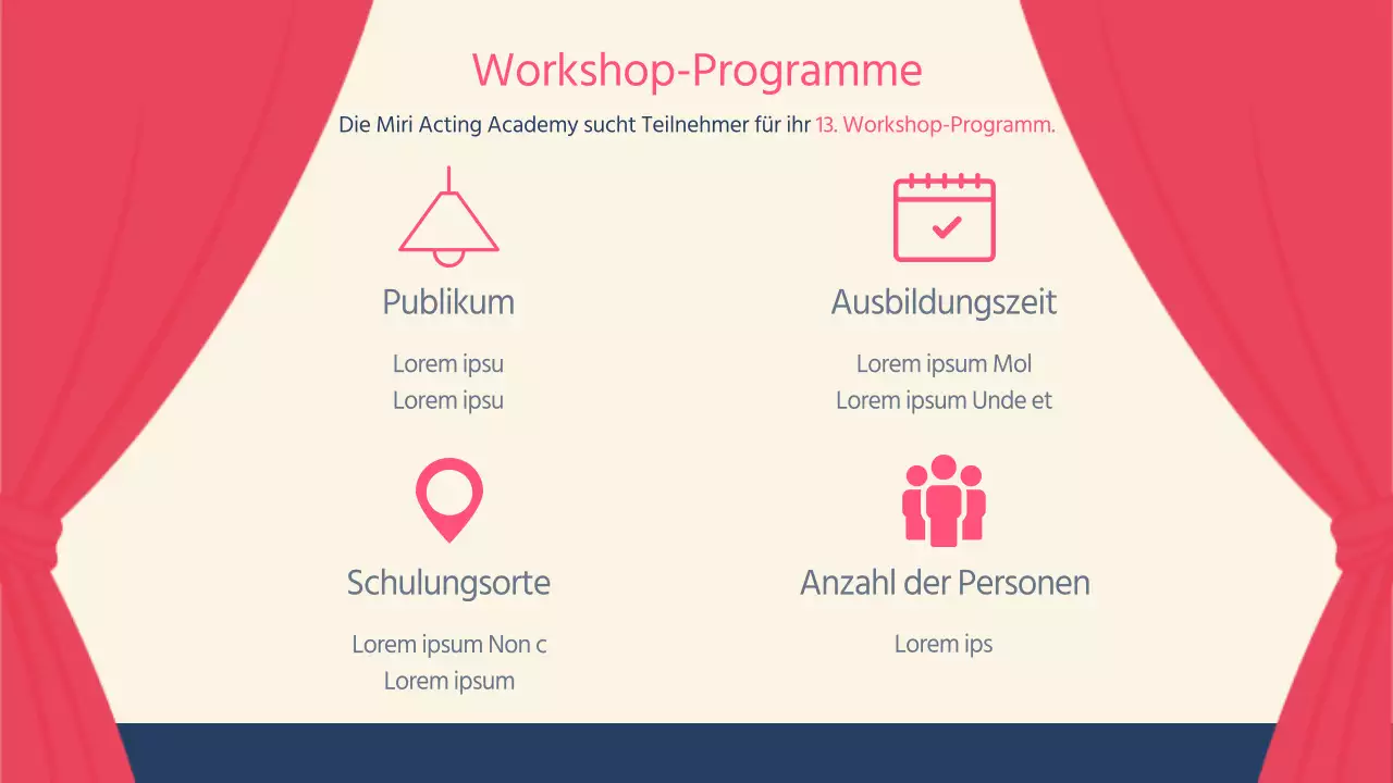 Cinemaconcept-Workshop in Marine- und Rosatönen